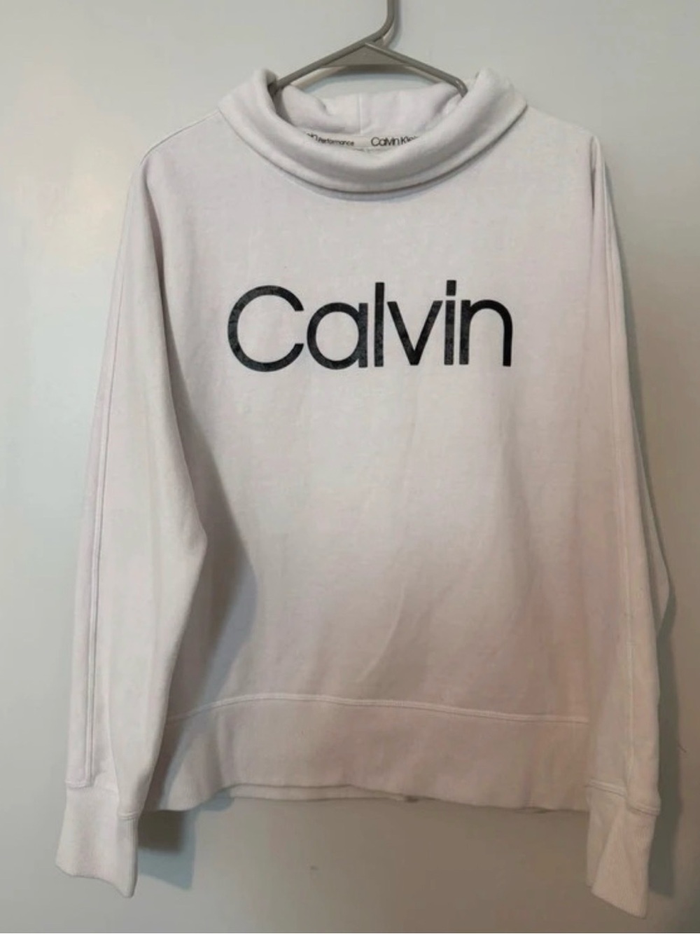 Calvin Klein White Women’s Logo Turtleneck Sweater
